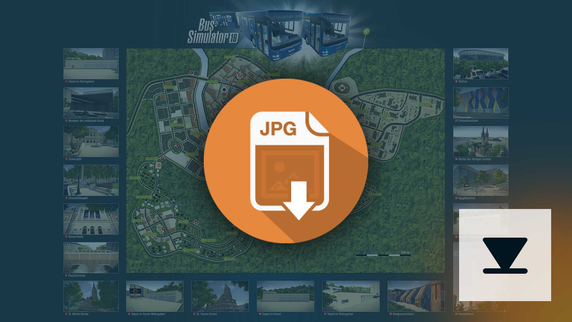 Bus Simulator 16 - Karte als JPG